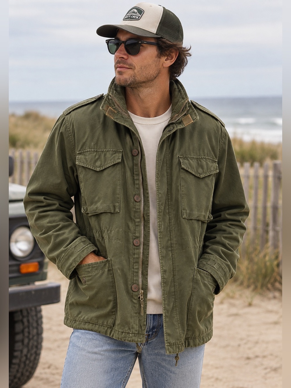 Vintage M-65 Field Jacket Men’s XL Olive Green Military Army Lined Coat